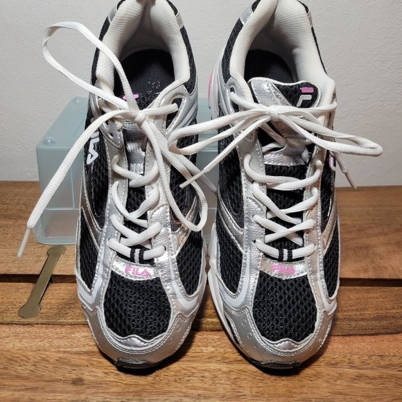 Womens Fila DLS Lite sneakers pink and gray great condition size 11 - Picture 1 of 10